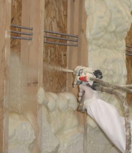 photo of spray foam installation in new home walls